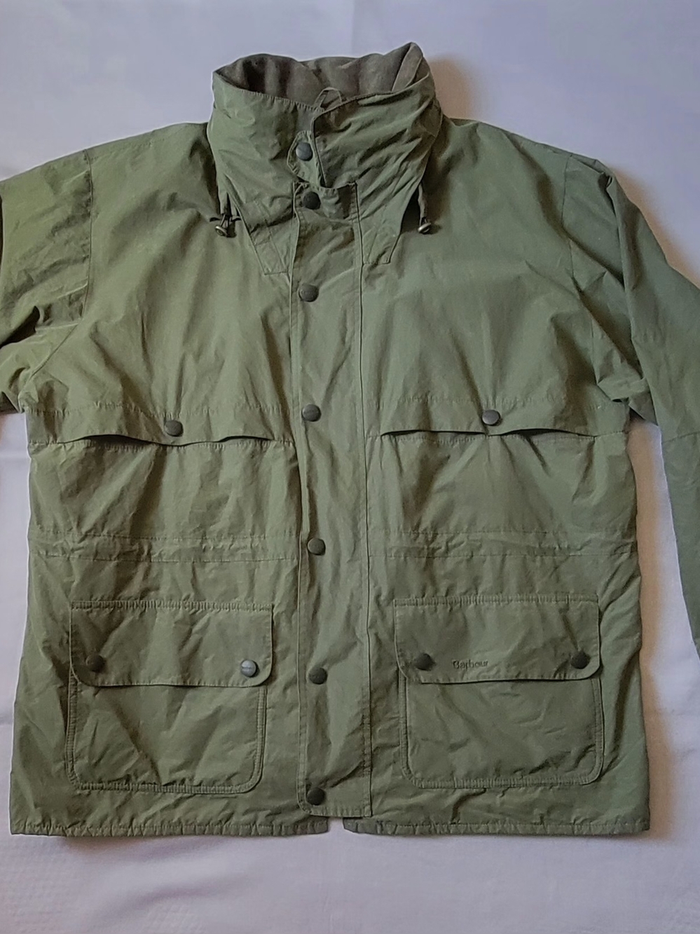 Barbour Mens Dryfly Breathable Ultralight Jacket Color Army Green Size XXL